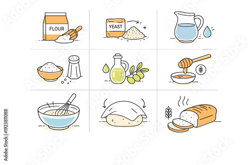 Ingredient storytelling layouts. Minimal composition with ingredients placed in a grid, each tile telling a small part of the story. Organized and trustworthy