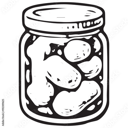 Vintage Pickled Potatoes Jar Farm Preserve Illustration