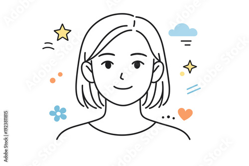 Soft daylight realism. A close or medium view of a face evenly lit by diffuse natural light. Honest, unembellished look without dramatic