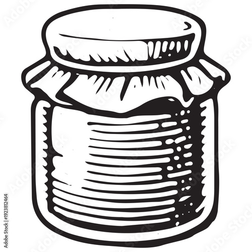 Vintage Jam Jar Preserve Farm Illustration