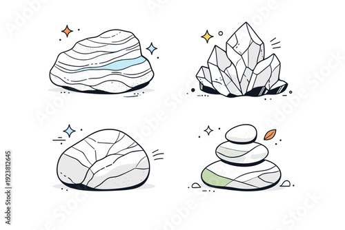 Stone and rock natural textures ? raw mineral surfaces. Abstract mineral shapes with fine texture lines and soft imperfections, suggesting