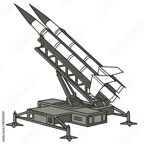 Gray of a multi missile launch system missile launcher