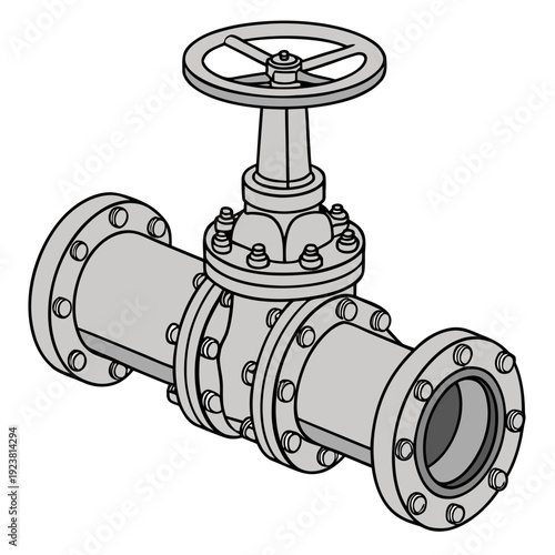 Gray metal gate valve with wheel handle metal valve