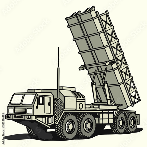 Military missile defense system vehicle with radar