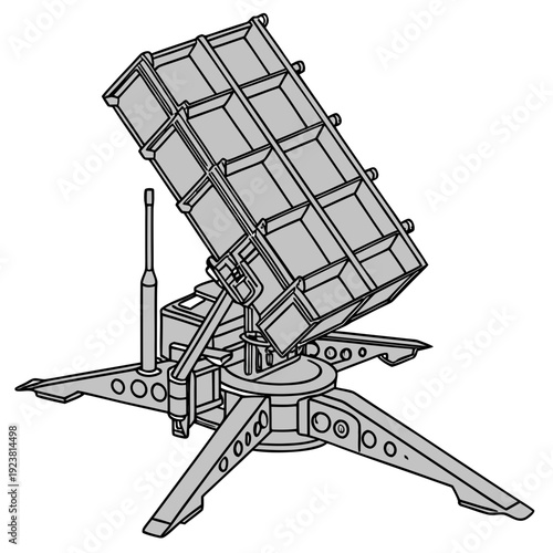 Gray missile defense system radar antenna military