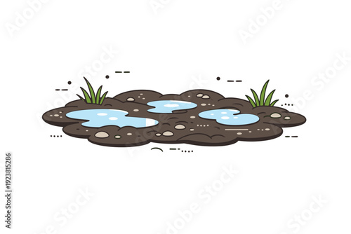 Wet earth textures. Rain-soaked soil with gentle highlights suggesting moisture. Freshness, quiet saturation, minimal nature-inspired scene.