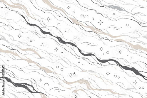 Elegant marble texture. A seamless abstract pattern with flowing stone veins and subtle grain effect, inspired by polished marble slabs. Calm