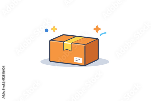 Sealed parcel placed alone in a clean space, conveying anticipation, secure packaging and the quiet moment before delivery arrives.