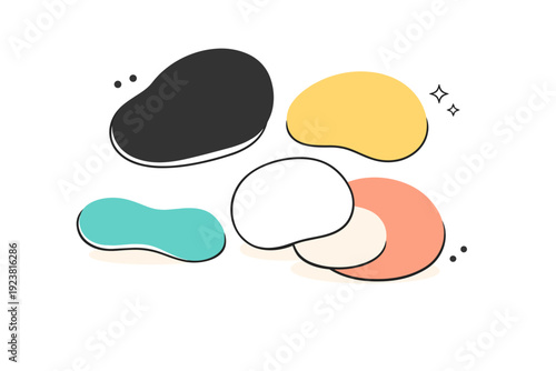 Abstract organic shapes. Rounded abstract blobs and soft contours creating a natural, friendly composition. The background feels warm,