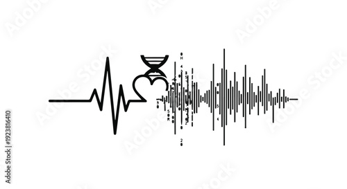Sound wave heartbeat rhythm audio music technology concept