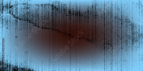 Abstract Glitch Texture With Vertical Black Lines Over Blue And Red Gradient Background