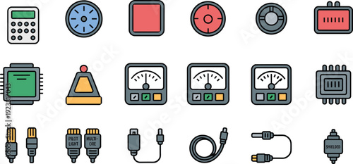 Cybersecurity icon set featuring biometric fingerprint scans, broken key symbols, password protection cards, security shields, and padlocks for digital privacy and data safety web design.