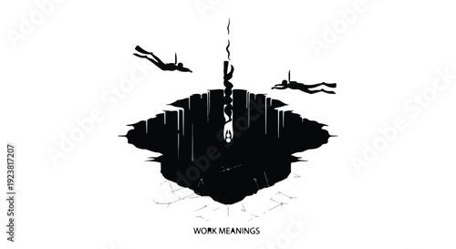 man falling into dark abyss with hands outstretched