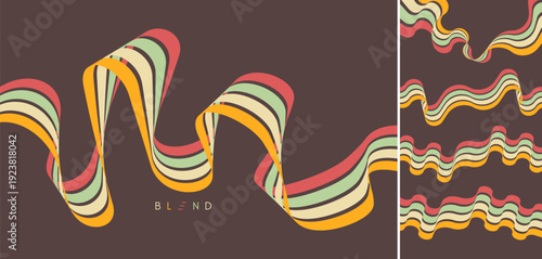 Wavy lines in perspective. Curved ribbons. Abstract background. Design for banner, flyer, poster, cover or brochure.