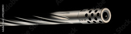 Obraz na płótnie 5/8-24 threaded muzzle brake ona colorful rifle barrel