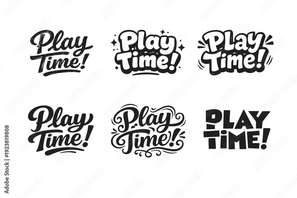 Obraz premium Playful Chalk Handwriting. Set lettering. harmonious lettering variations of the same emblematic concept, each with different artistic