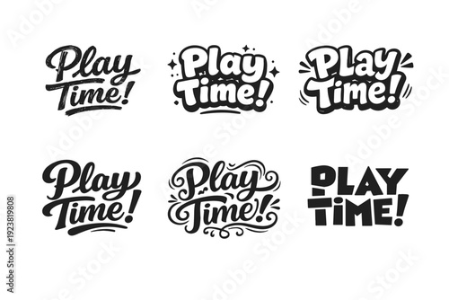 Playful Chalk Handwriting. Set lettering. harmonious lettering variations of the same emblematic concept, each with different artistic