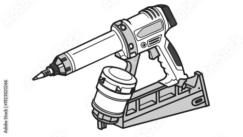 A vector graphic illustration of a nail gun with a sleek and modern design