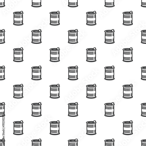 Food cans creating a repeating line art pattern