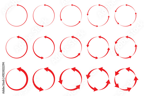 Circle arrows. Circular process, rotate infographic element. Round step loop, sync loading arrow symbol. Rotation option editable stroke vector recycle refresh signs symbol 
