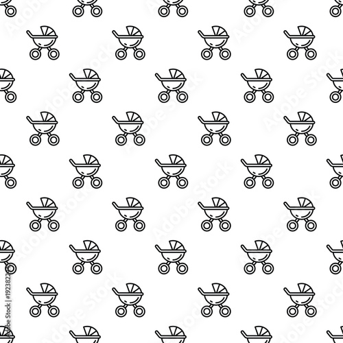 Stroller icons creating a repeating pattern for children's designs