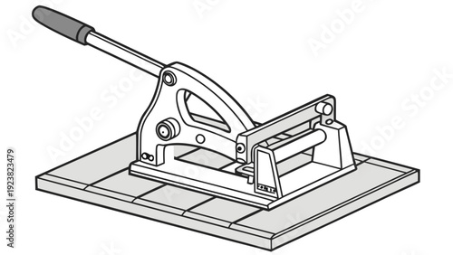 A vector graphic illustration of a paper hole punch on a desk