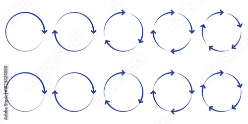 circle arrow icon set. circular arrow icon, refresh, reload arrow icon symbol sign, vector