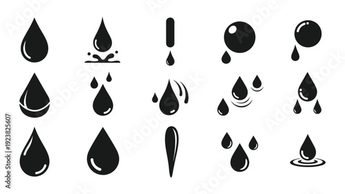 drop of water falling icon silhouette vector illustration isolated