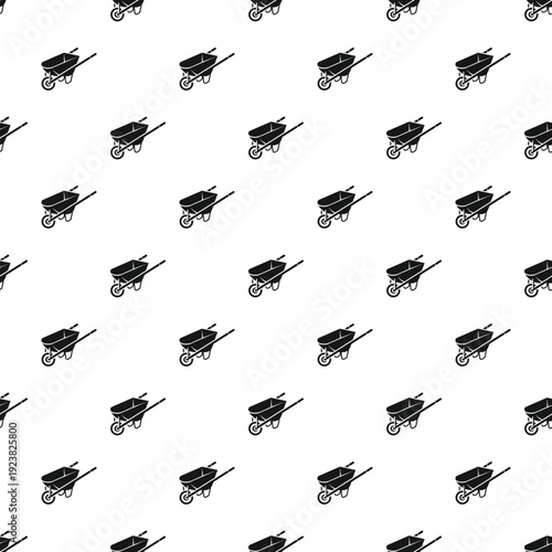 Wheelbarrow icons forming a repeating pattern on a white background