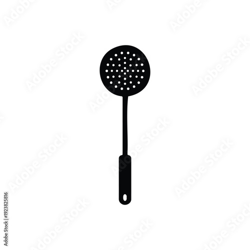 Kitchen skimmer silhouette icon vector flat design.