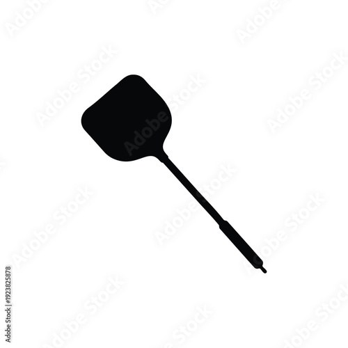 Long handle pizza peel silhouette icon vector flat design.