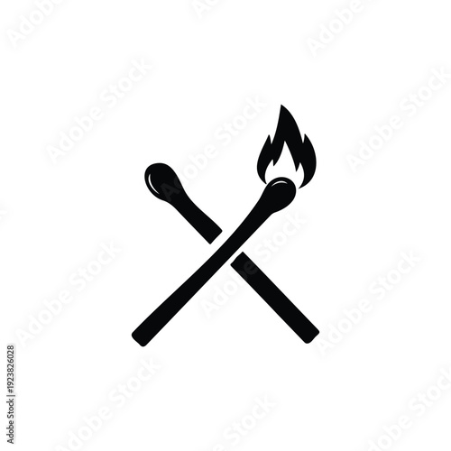 Matches silhouette icon vector flat design.