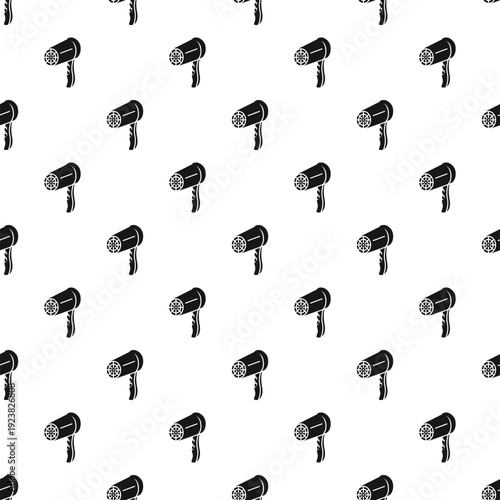 Hair dryer appliances forming a seamless background pattern for hair care concepts