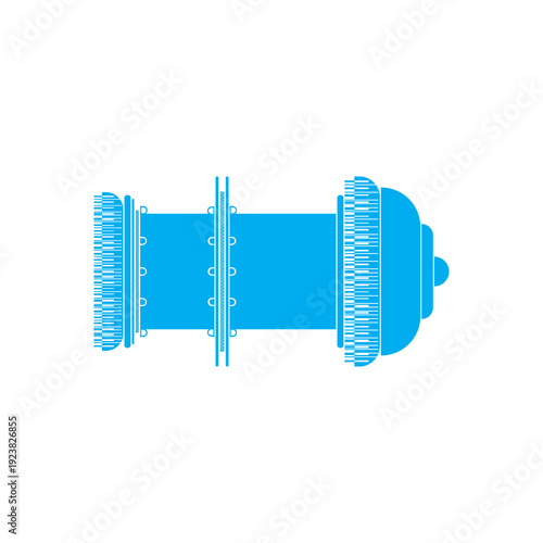 Pipeline Cleaning Pig Industrial Outline Vector Icon for Oil and Gas