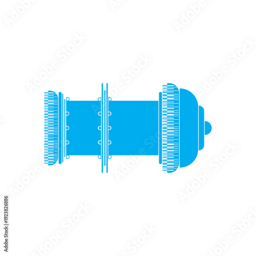 Pipeline Cleaning Pig Industrial Outline Vector Icon for Oil and Gas