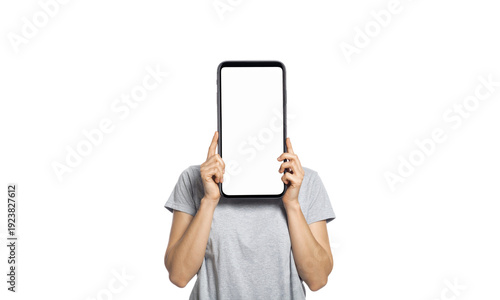 Person Holding Tablet Mockup