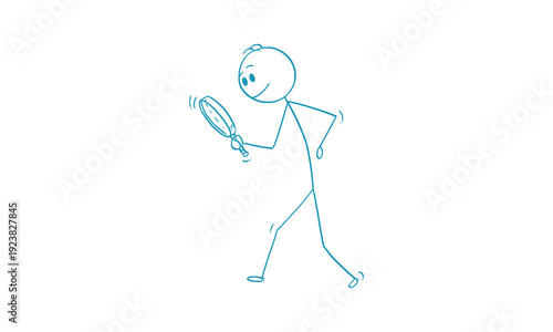 Detective Searching Illustration