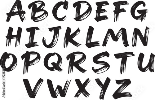 Alphabet letters in a brush script font