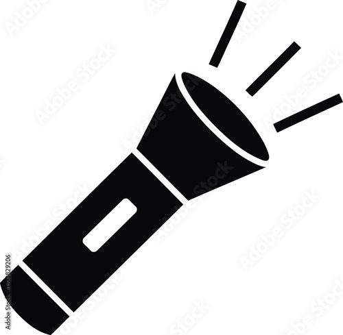 Flashlight icon vector for emergency safety equipment adventure camping and search light signal isolated on white background