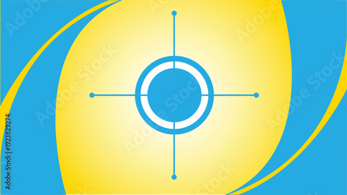 Blue target with arrow hitting the center symbolizing business focus direction and accuracy concept