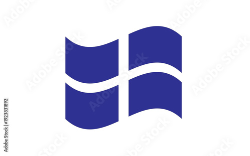 File-001 Abstract Blue Curved Logo Shape Vector