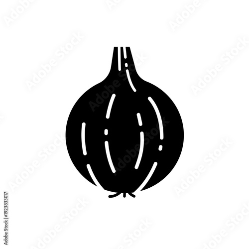 Onion, organic vegetable - solid vector icon