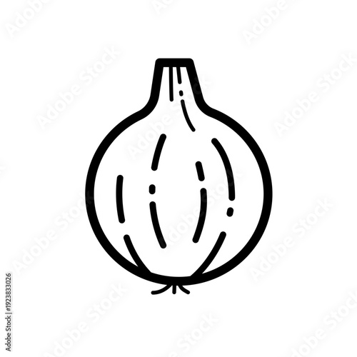 Onion, - simple line vector icon