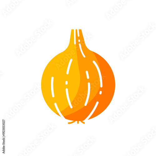 Yellow onion, organic vegetable -  vector icon