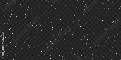 Falling snowflakes: Gentle snowflakes cascade in a soft dance against a darkened backdrop, symbolizing winter's serene beauty. 