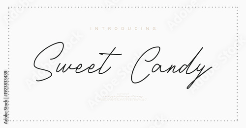 Sweet Candy, Script Font, aesthetic, Uppercase Lowercase and Number. wedding font, Classic Lettering Minimal Fashion Designs. Typography modern serif fonts regular decorative vintage concept.