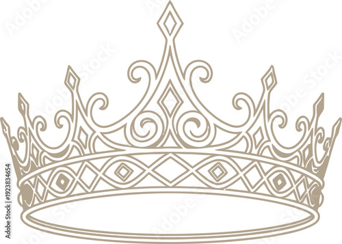 Intricate gold crown with ornate details and pointed arches