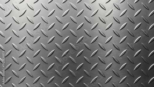 Textured metallic diamond plate surface with industrial pattern