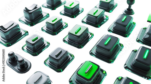 Abstract Buttons Interface Technology Digital Connection Network