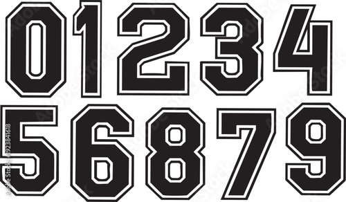 Large black numbers on white background